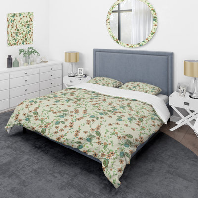 Ensemble de housse de couette Green Leaf And Small Flower - Cabin & Lodge