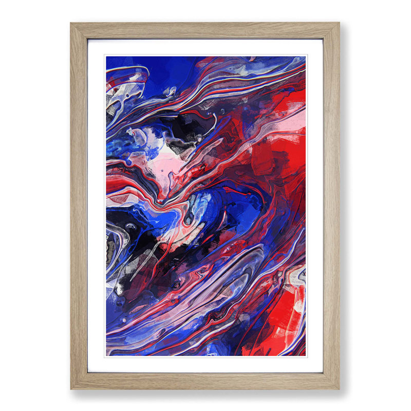 To Hold Me in Abstract - Picture Frame Graphic Art Print, 50cm H x 35cm W x 2cm D, Oak