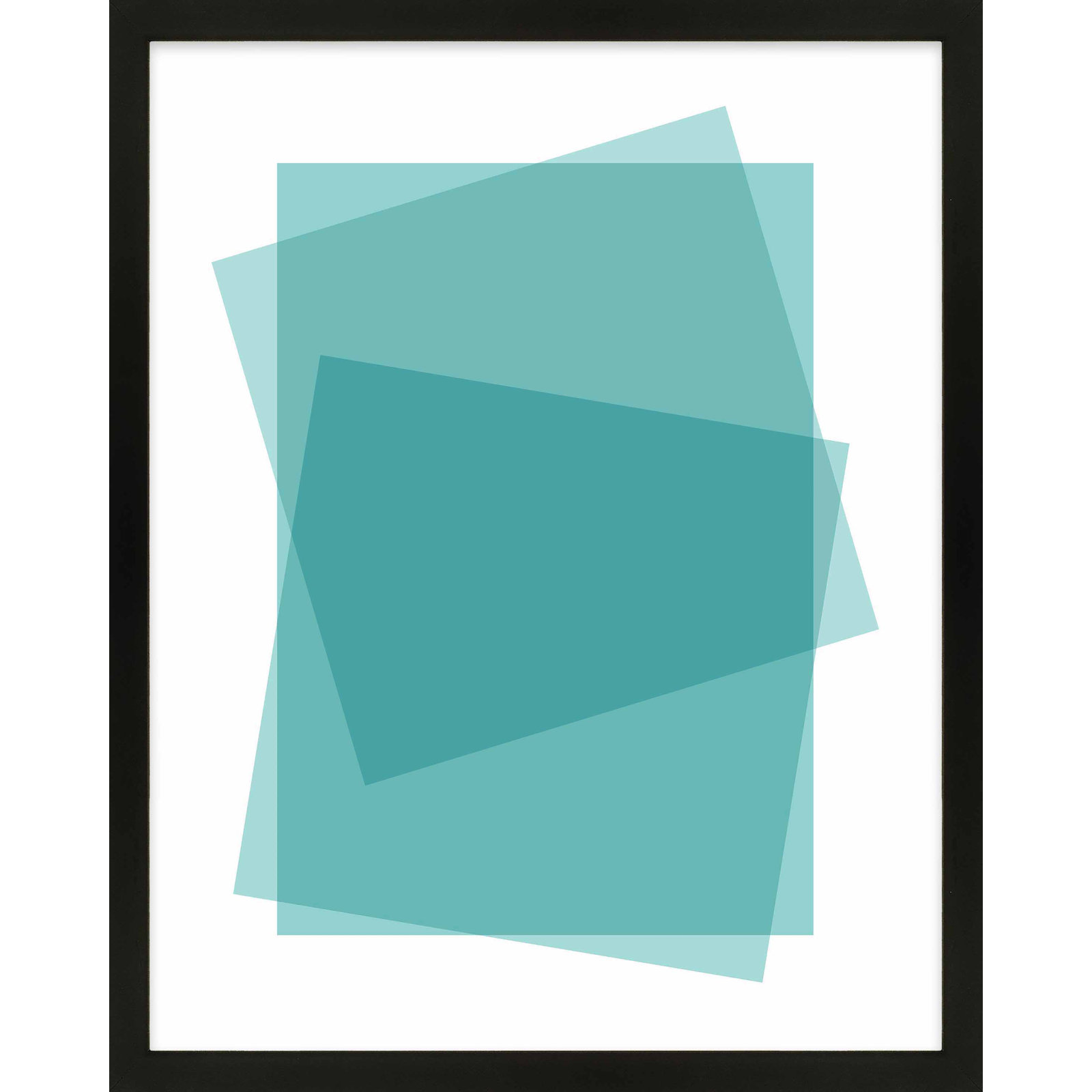 Aqua Kami by Jacques Pilon, 25" H x 20" W, Black Framed Paper