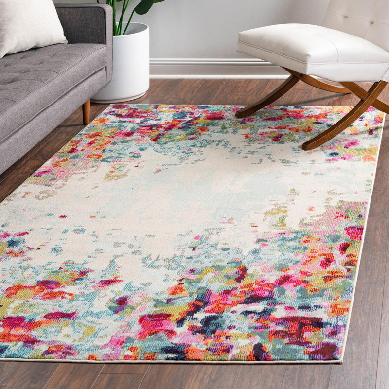 Cariel Washable Abstract Indoor Rug, Rectangle 10' x 14'