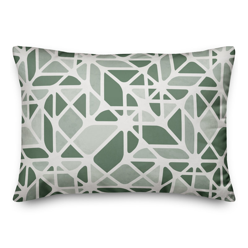 Abstract Outdoor Throw Pillow, Green