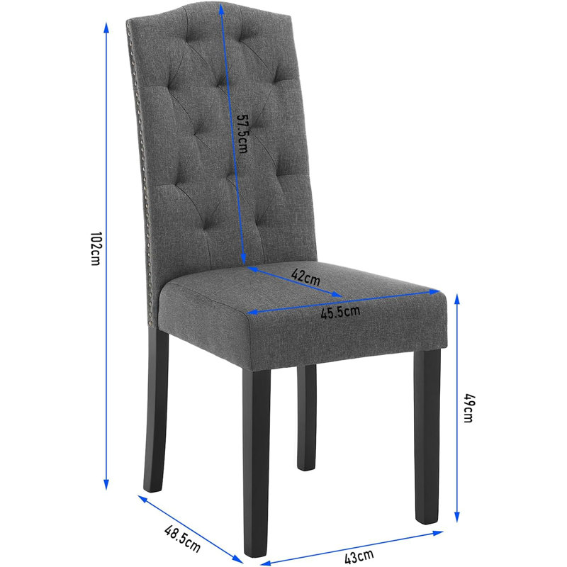 Alera 49cm H Linen Upholstered Parsons Chair, Dark Grey Linen