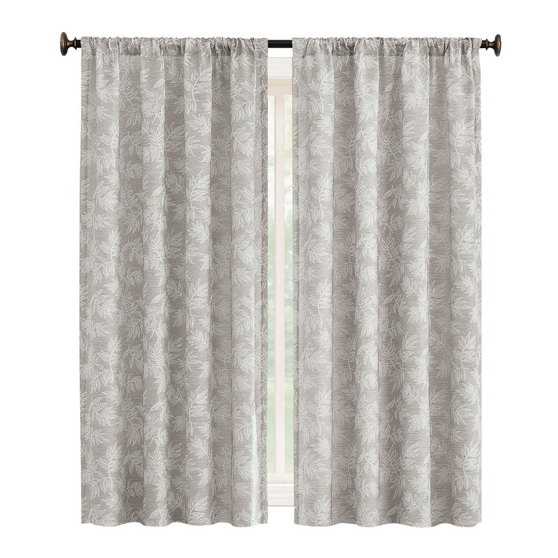 Rideau élégant avec passe-tringle, L 50 po x L 84 po, Gris clair