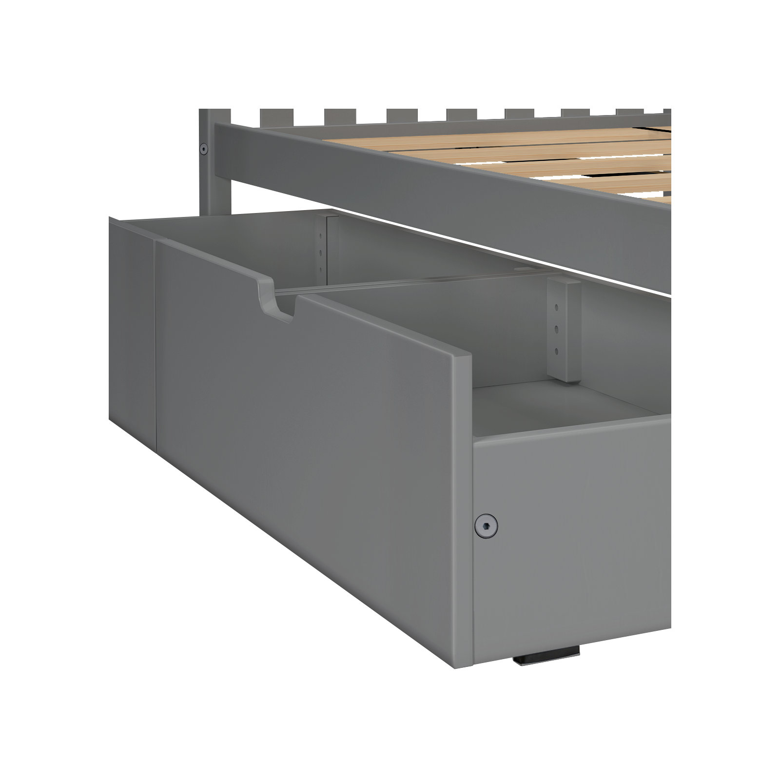 Bolles Kids Bunk Bed with Drawers, Full over Full, Gray