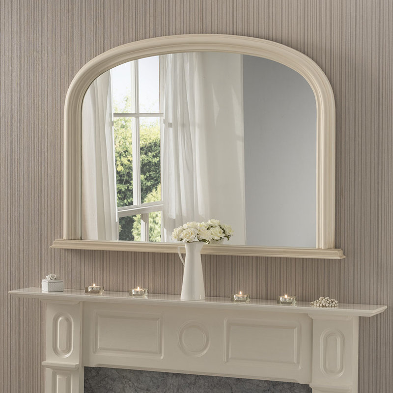 Lynn Arched Overmantle Mirror, Ivory