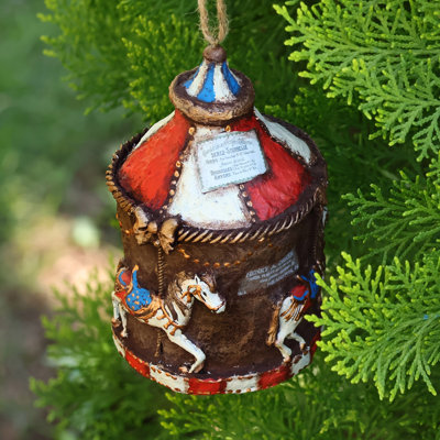 5'' Handmade Papier Mache Animals Hanging Figurine Ornament
