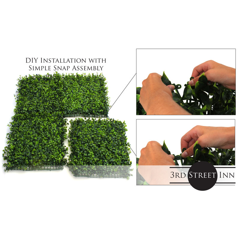 Panneaux de verdure India Aster protégés contre les rayons UV pour l'extérieur. Panneaux 20 po x 20 po (ensemble de 2)