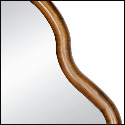 Miroir 30 po x 1,5 po x 55 po en bois avec cadre unique, parfait pour un décor moderne et traditionnel
