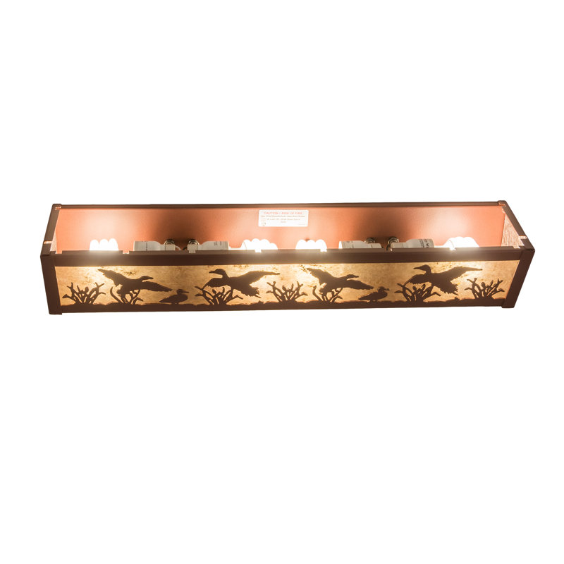 Rustic Lodge 4 - Light Bath Bar, Rust, Silver, GU24/Twist and Lock