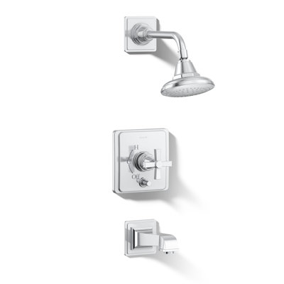Pinstripe Pure Rite-Temp Pressure-Balancing Bath and Shower Faucet Trim