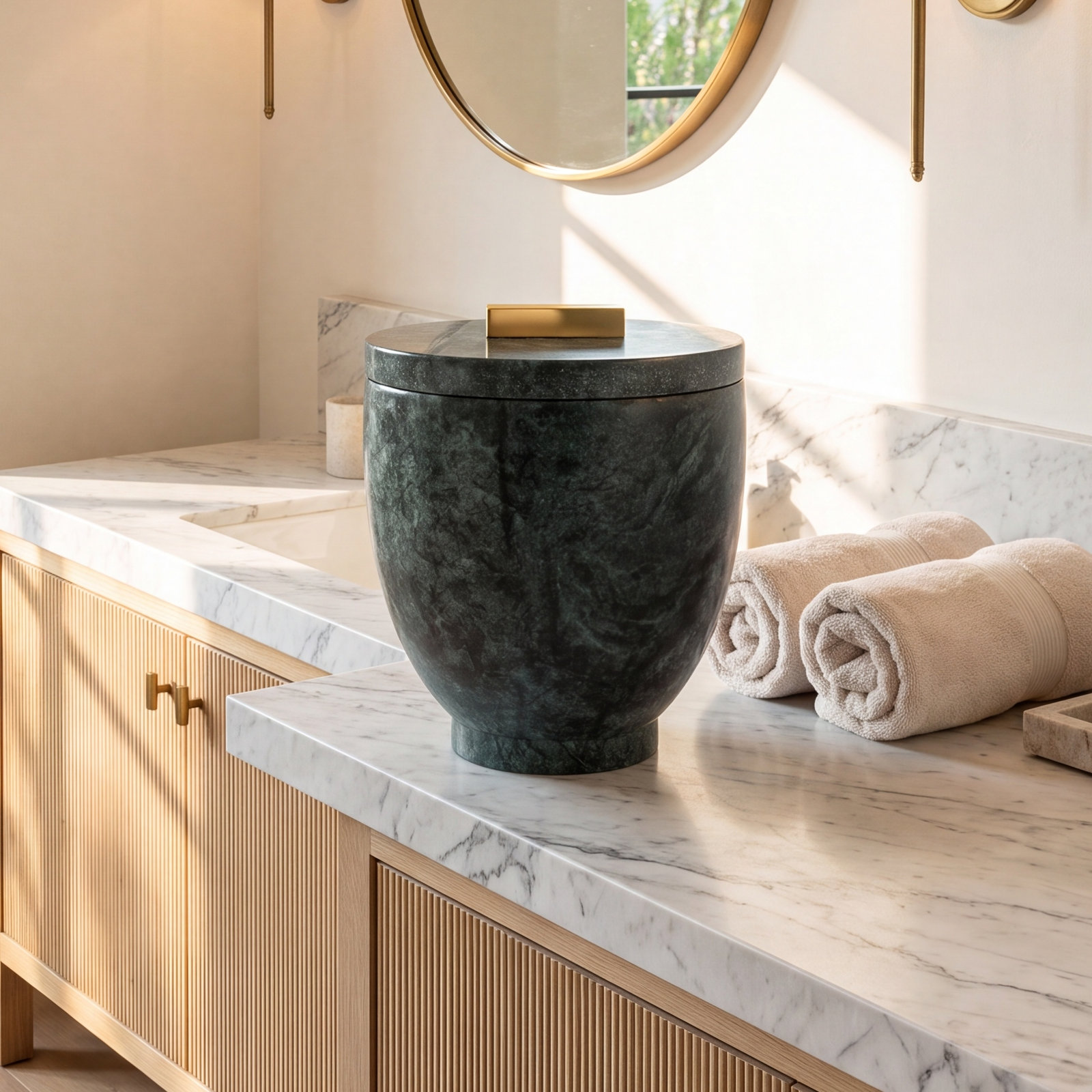 Noki Marble Bathroom Storage Container