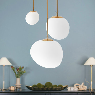 Lustre géométrique à 3 lumières avec ampoules Kessell