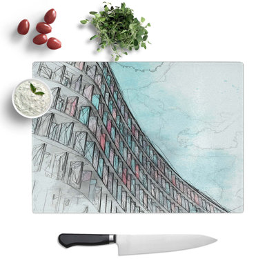 Tempered Glass Sketching the Architecture Vol.3 Chopping Board