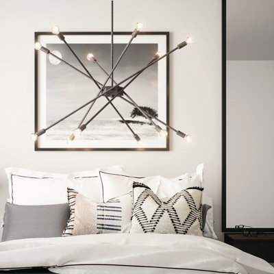 Lustre linéaire spoutnik moderne à 12 lumières