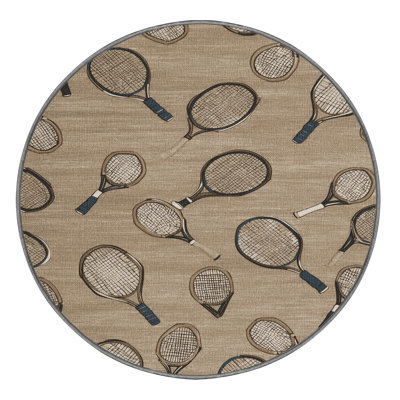 Washable Tennis rackets Sports Area Rug