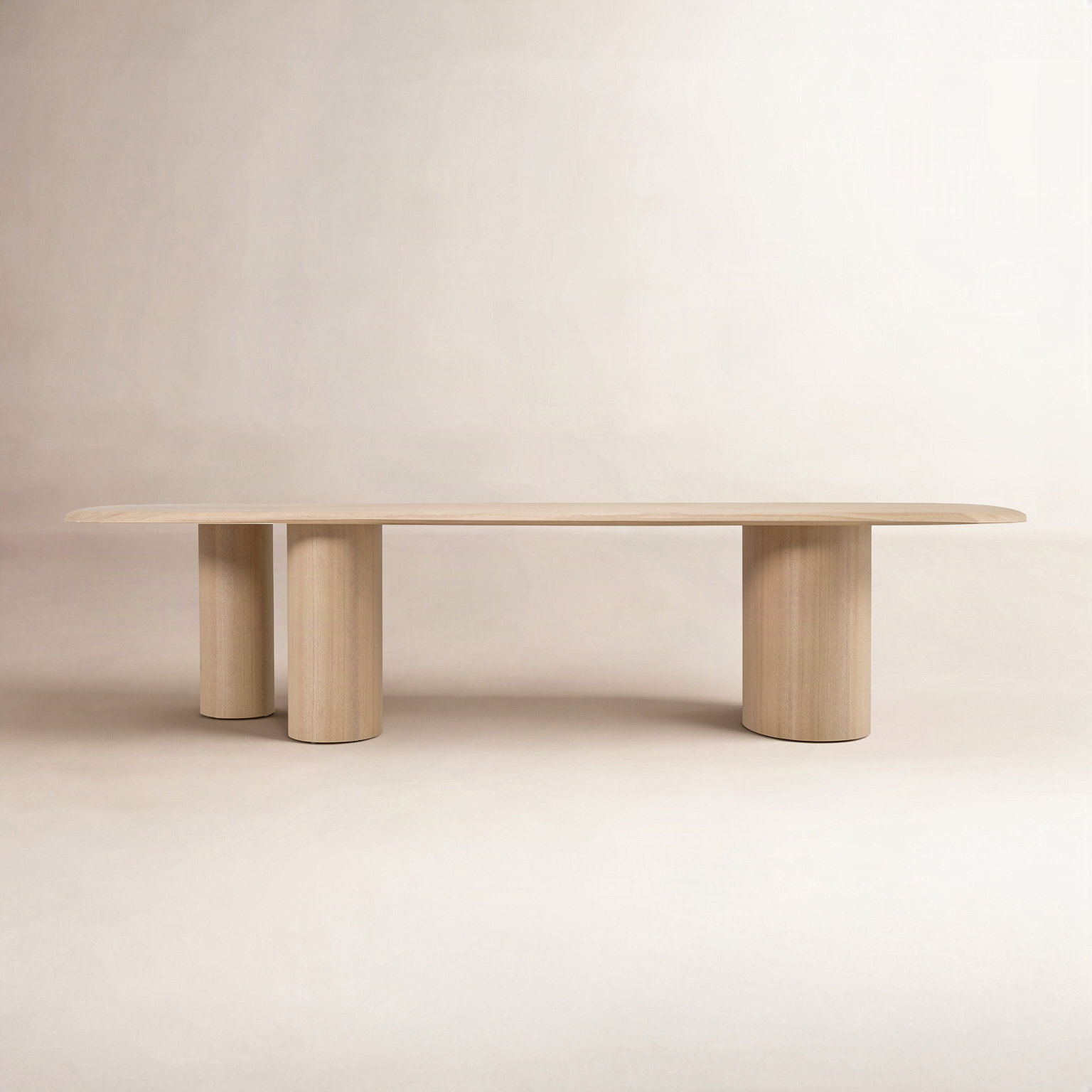 Elise 87'' Oval Dining Table, 30" H x 118" L x 47.2" W, Natural Ash
