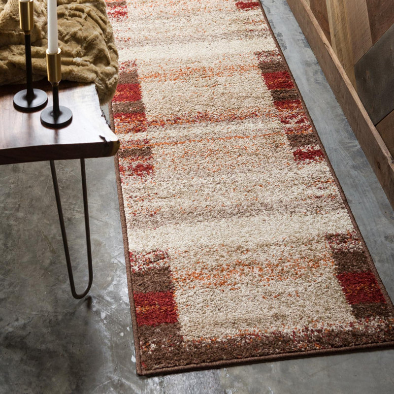 Tapis abstrait multicolore Cotati, Tapis de couloir 2 pi x 6 pi 1 po