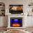 Electric Fireplace Insert, Recessed Fireplace Heater With Fire Cracking Sound, Remote Control & Timer