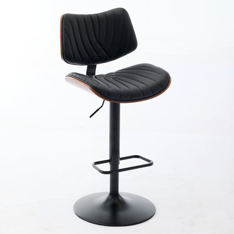 Mid Century Modern Bentwood Bar Stools, Black, 2
