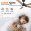 Ventilateur de plafond moderne à 5 pales de 52 po avec lumières DEL et télécommande, moteur à courant continu réversible à 6 vitesses, 3 lumières de couleur, minuterie, pales en bois à double face-1750903437-1750903427