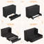Lit escamotable Farmhouse avec station de charge, grand lit escamotable avec tiroir de rangement et plateforme pliable, noir