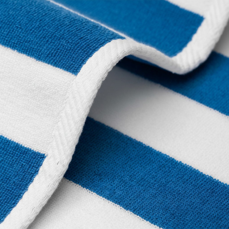 Serviettes à rayures surdimensionnées de qualité supérieure - douces, absorbantes et durables, Bleu