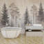 Paysage de pin brume d'hiver-1225054729