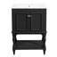 Meuble-lavabo de luxe moderne 24 po avec lavabo en céramique, armoire de salle de bain avec tablette ouverte et rangement fermé-1530393328
