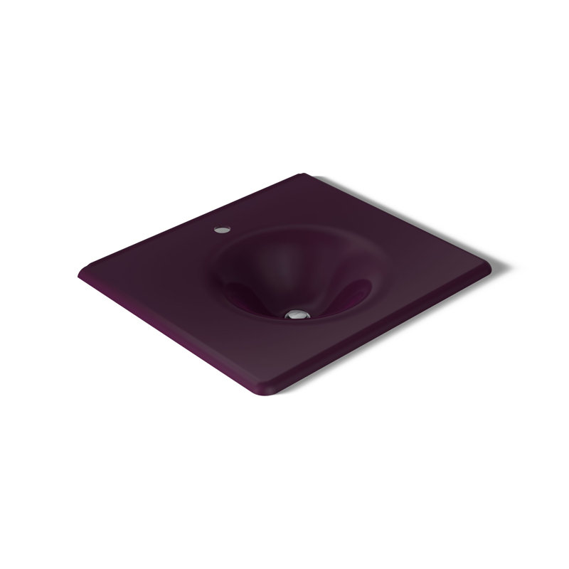 Iron/Impressions 25.625 Bathroom Vanity Top, Black Plum, Single