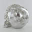 Skull With Flowers Silver Finish Comeau Scuplture