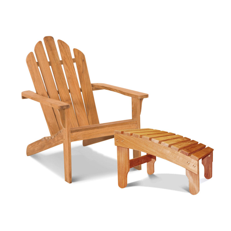 Lakeside Teak Adirondack Chair with Footrest