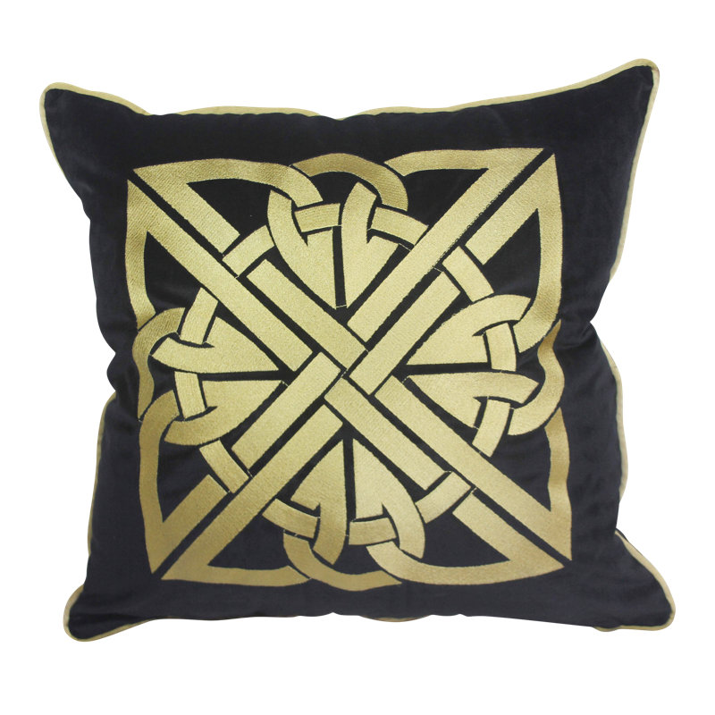 Housse de coussin décoratif brodé velours Waddle
