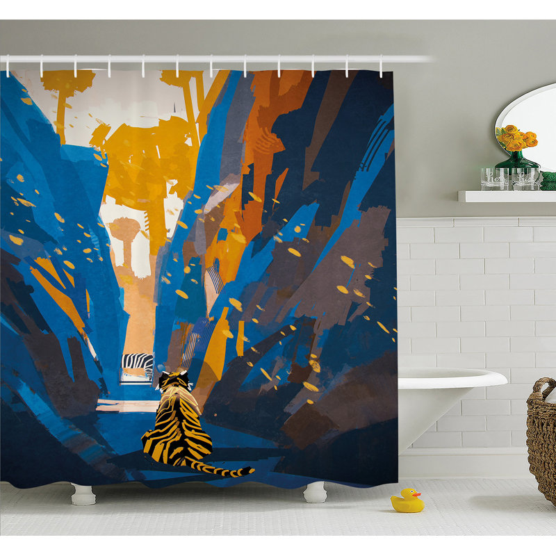 Shower Curtain with Hooks Included, 84" H x 69" W