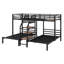Metal Triple Bunk Bed With Storage Shelves Staircase-1237403421