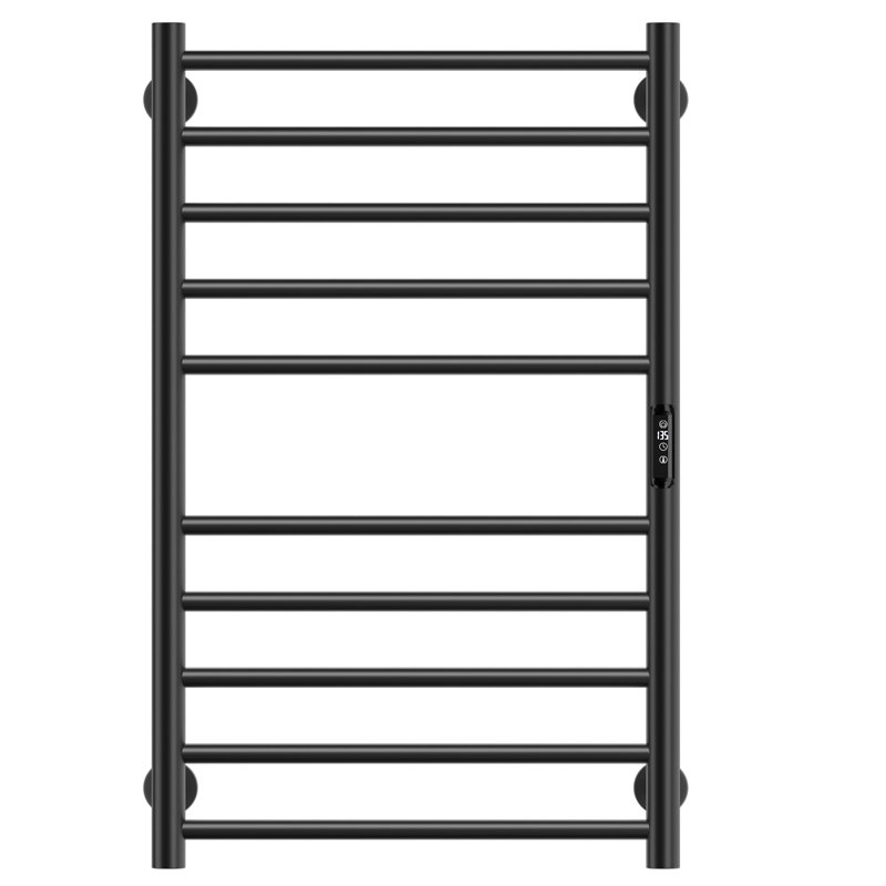 Wall Mount Electric Towel Warmer 10 Bars Heated Towel Rack, Black