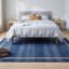 Tapis en lin moderne et minimaliste à bordure géométrique, bleu, gris, or, crème, ivoire, lavable à la machine, antidérapant, à poils courts, pour l'intérieur et l'extérieur, adapté aux animaux domestiques, idéal pour le salon, la chambre, la salle à manger, l'entrée, le couloir ou le bureau.-1640283200