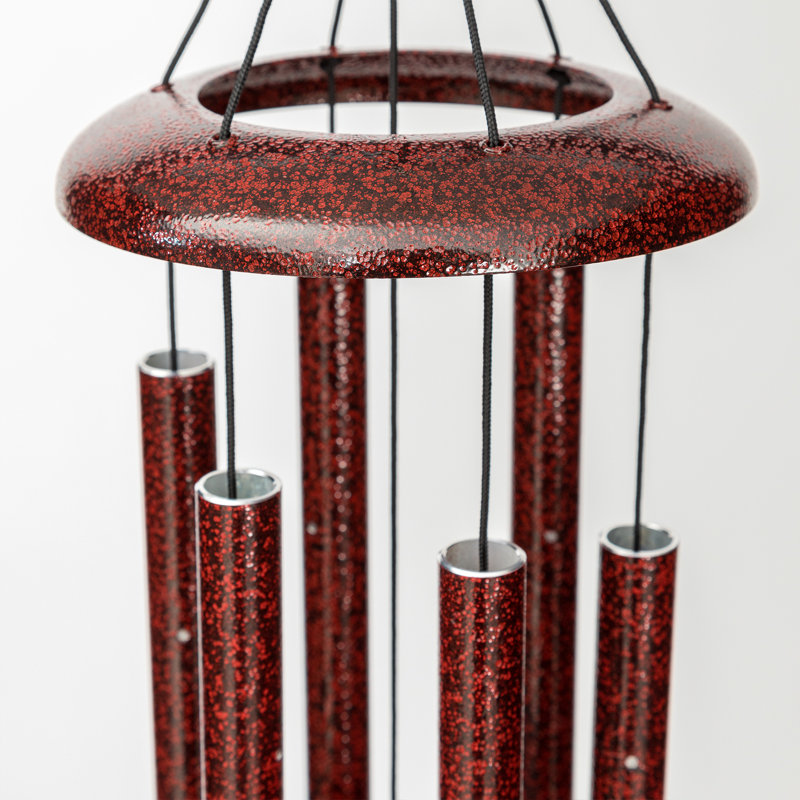 Ruby Splash Aluminum Wind Chime with Circular Design