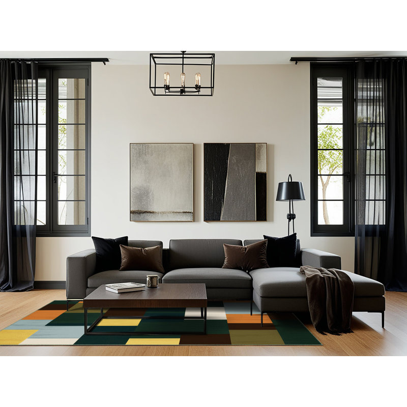 Cubist Canyon Rug, Square 5'