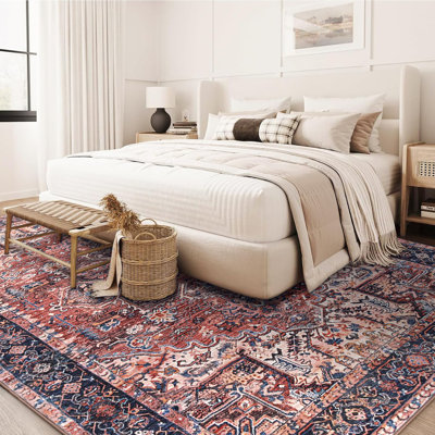 Tapis à motif floral lavable Fillender