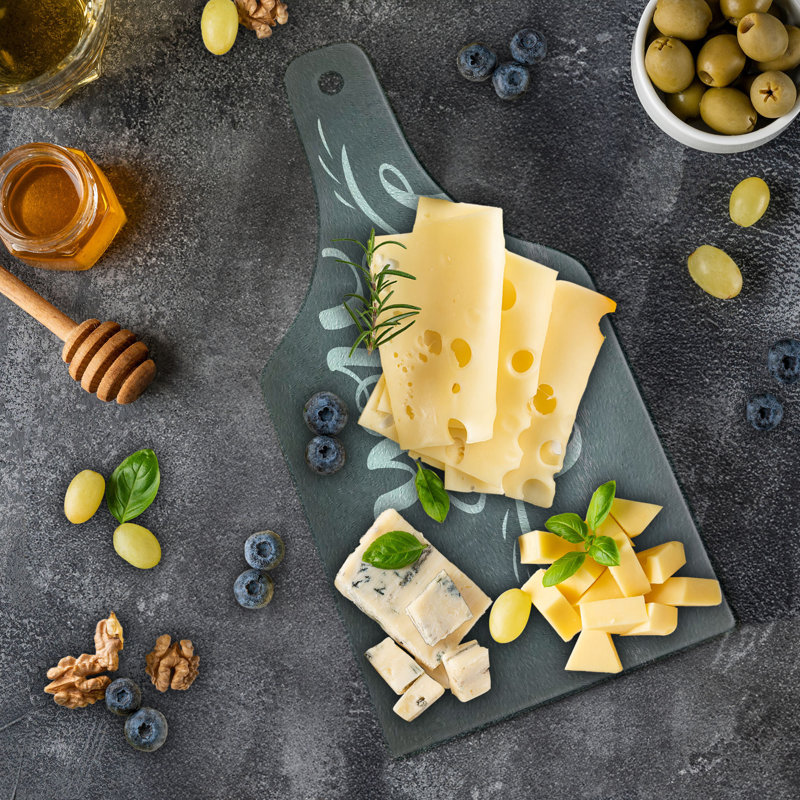 Ambesonne You Are Loved Tempered Glass Cutting Board Text on Chalkboard Grey White