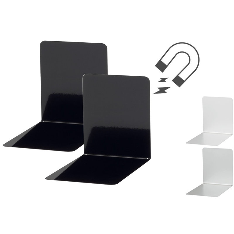 Modern & Contemporary Metal Non-Skid Bookend, Silver