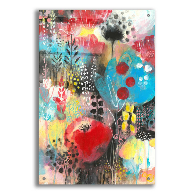 «Red Barrel Studio», art mural en verre Alive par Corina Capri, H 36 po x l 24 po x P 0,2 po