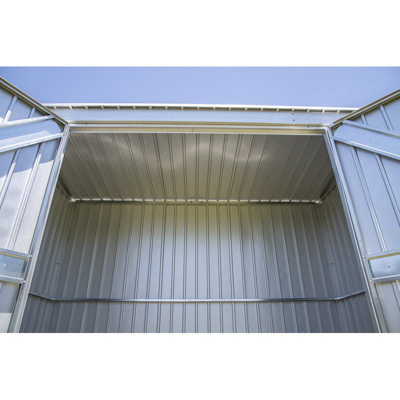 Elite 14 ft. Blue Steel Storage Shed with Swing Doors