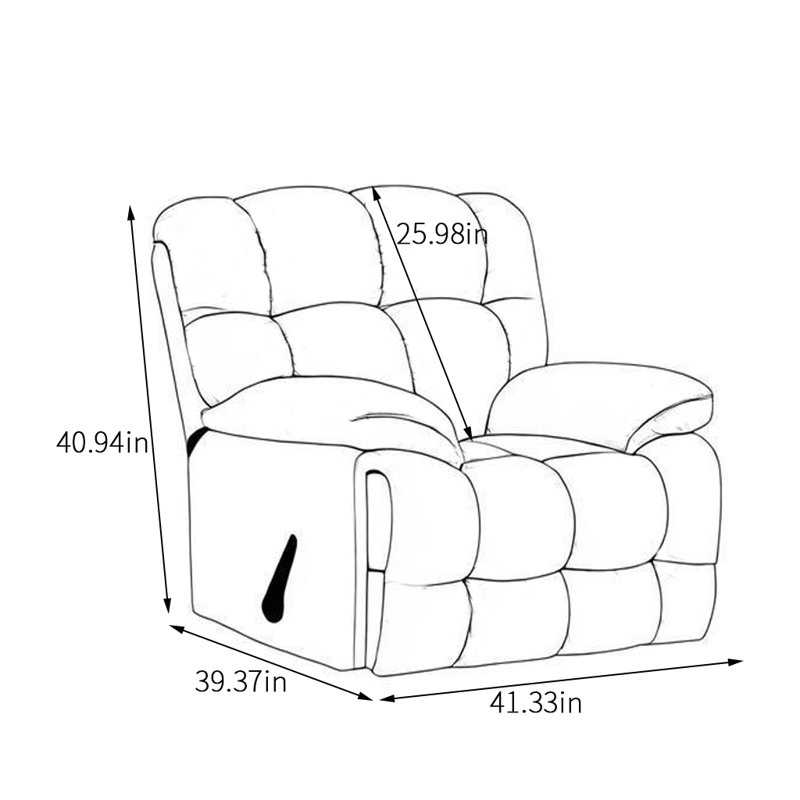 360° Swivel Recliner With Adjustable Backrest Upholstered Swivel Recliner, Teal 
