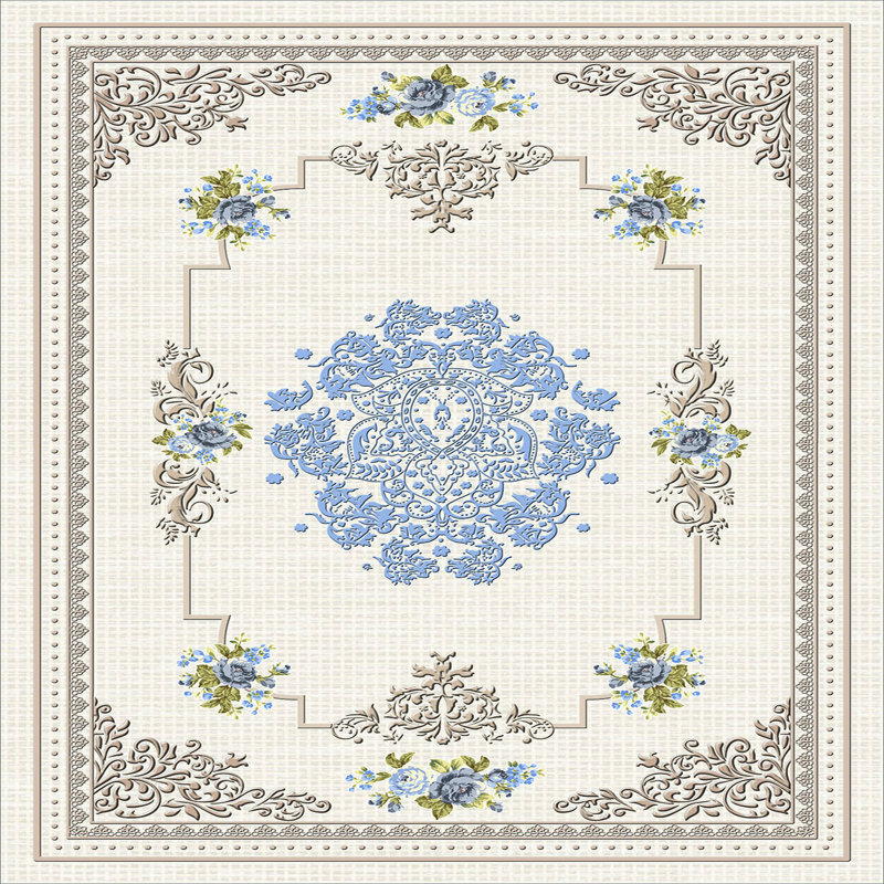 Luxurious 3D Printed Woven Carpet, 55.1 x 86.6 inches | 100% Polyester, Antibacterial, Machine Washable | Non-Slip PVC Felt Dot Underside, 0.3 in Pile Height | Perfect for Living Room, Bedroom & Home Decor