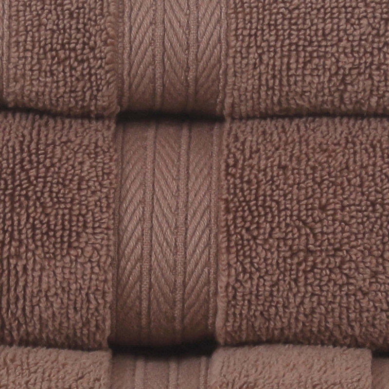 Elegance Essentials 550GSM 100% Cotton Zero Twist Super Absorbent Bath Towel (Set of 2) - 27"x54", Chocolate