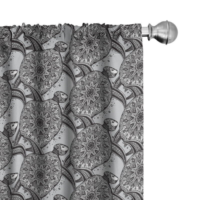 Turtle Semi-Sheer Rod Pocket Curtain Panels, 28" x 95"