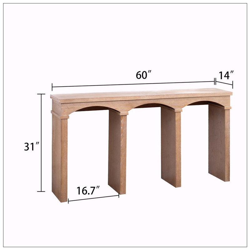 60"Long Rustic Archway Console Table