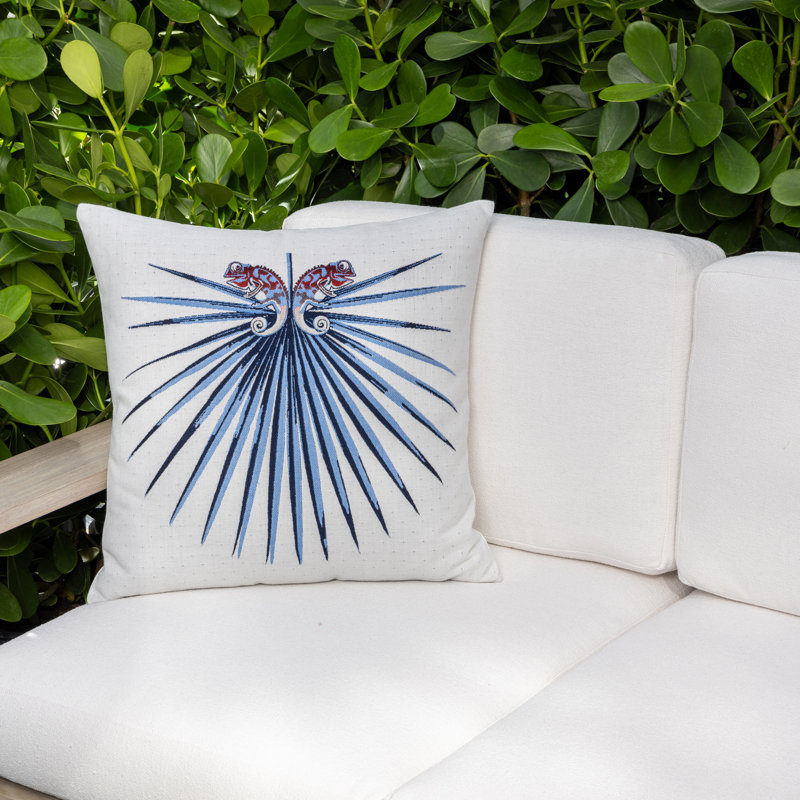 Chameleon Sunbrella® Throw Square Indoor/Outdoor Pillow Cover & Insert, Capri