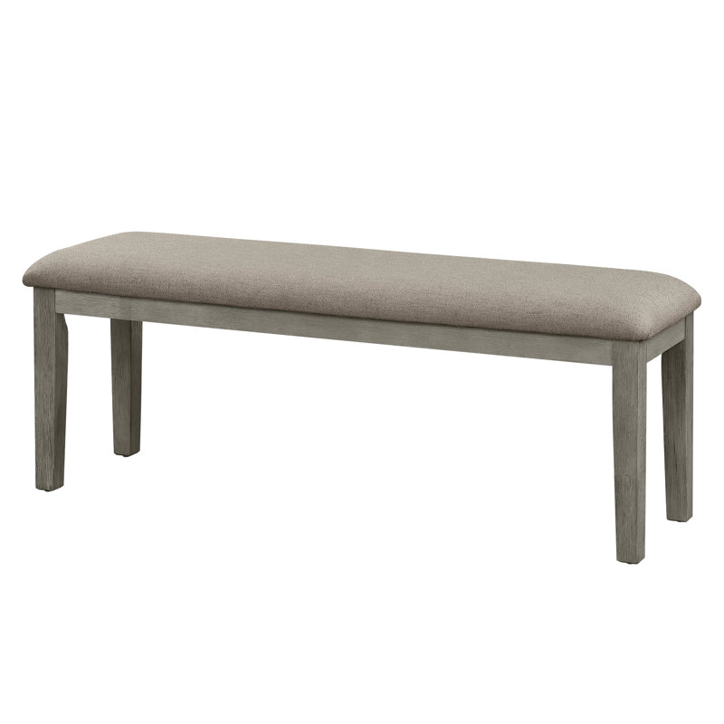 Banc de siège en tissu gris avec structure en bois pour la salle à manger, Gris